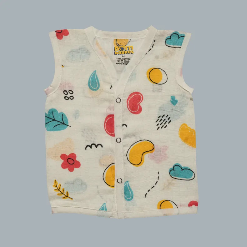 Muslin Jabla with Buttons (0-3 Months)