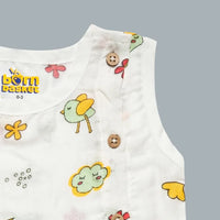 Muslin Side-Button Jabla (0-3 Months)