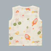 Muslin Side-Button Jabla (3-6 Months)