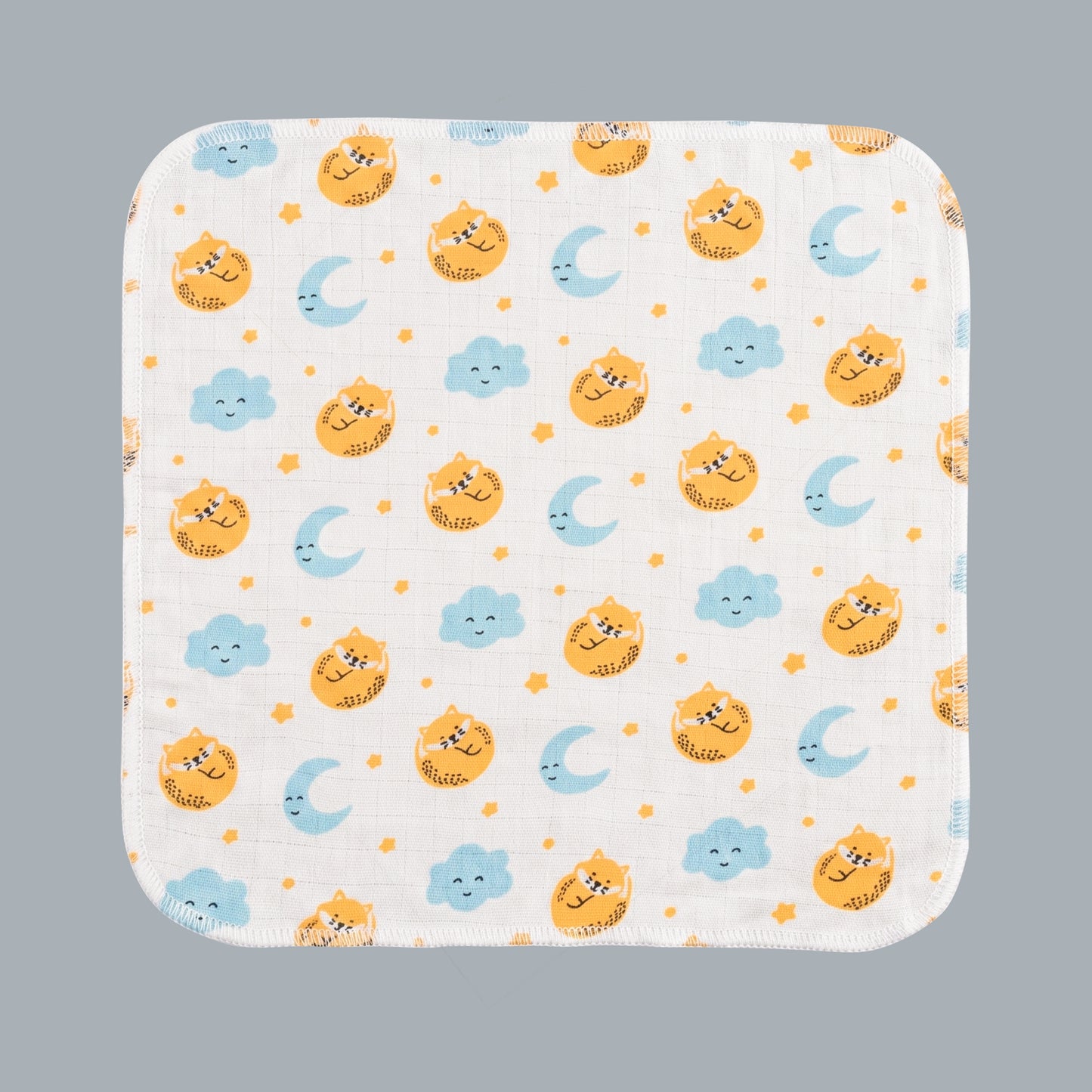 Born Basket Baby Muslin Wash Cloth – Pack of 4-Multicolour