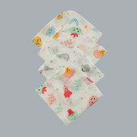 Born Basket Baby Muslin Wash Cloth – Pack of 4-Multicolour