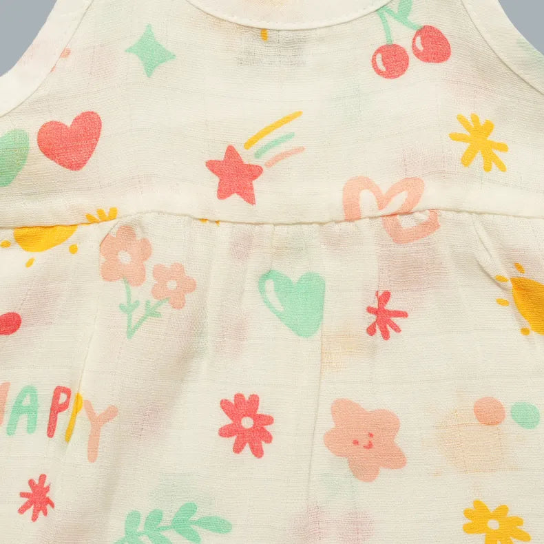 Muslin Baby Frock Tie-Knot (0-3 Months)