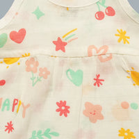 Muslin Baby Frock Tie-Knot (0-3 Months)
