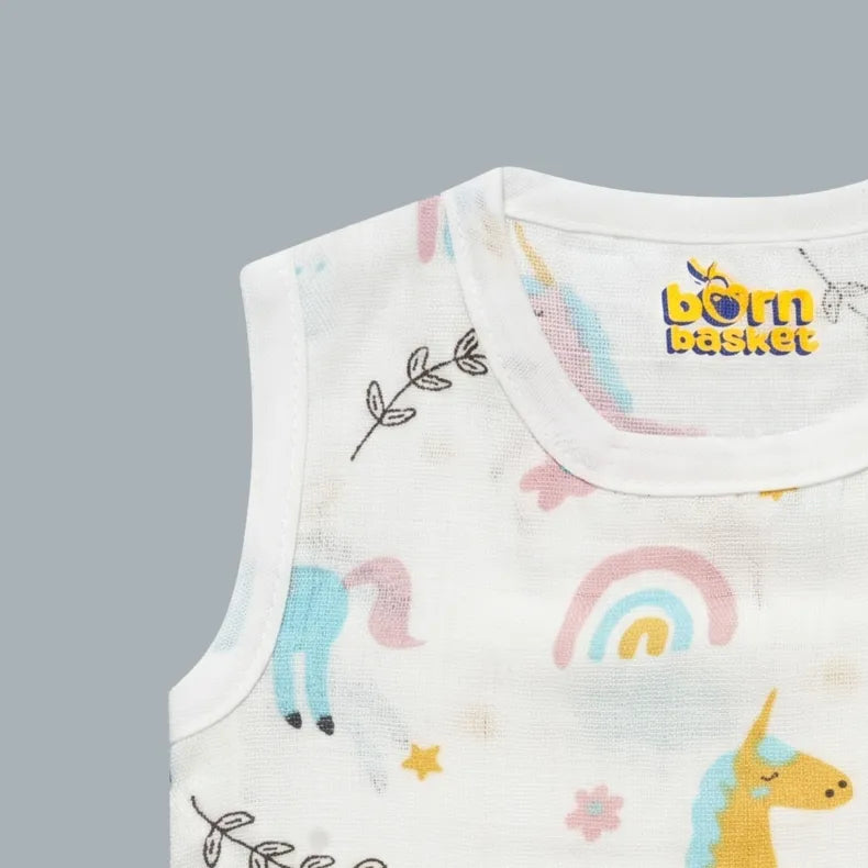Muslin Side-Button Jabla (0-3 Months)