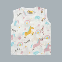 Muslin Side-Button Jabla (3-6 Months)