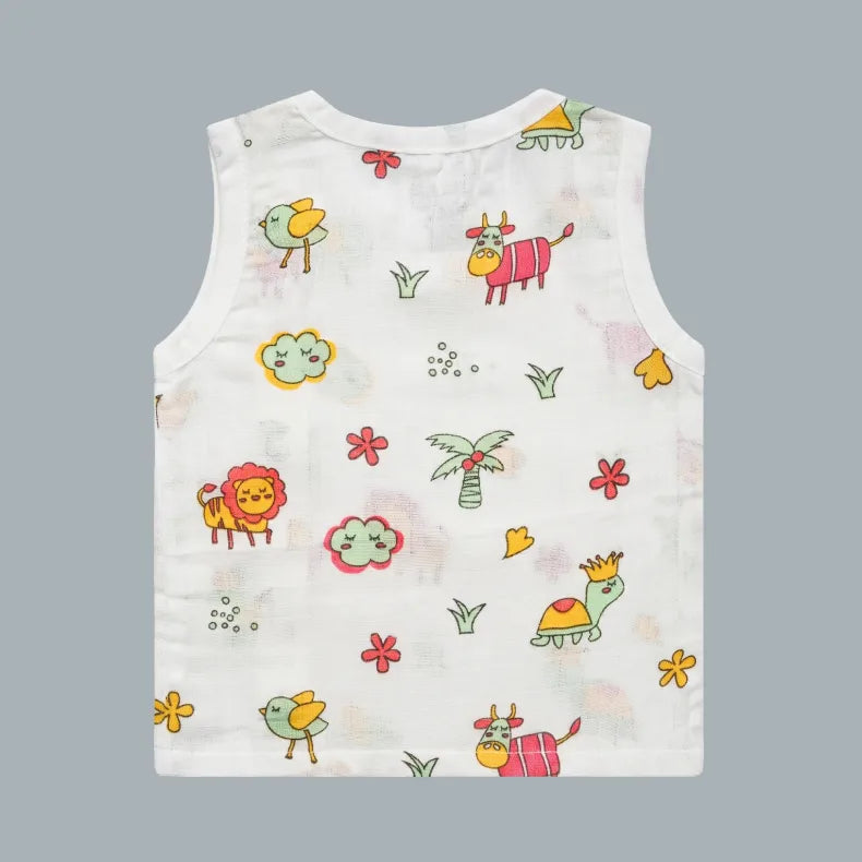 Muslin Side-Button Jabla (0-3 Months)