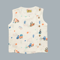 Muslin Side-Button Jabla (3-6 Months)