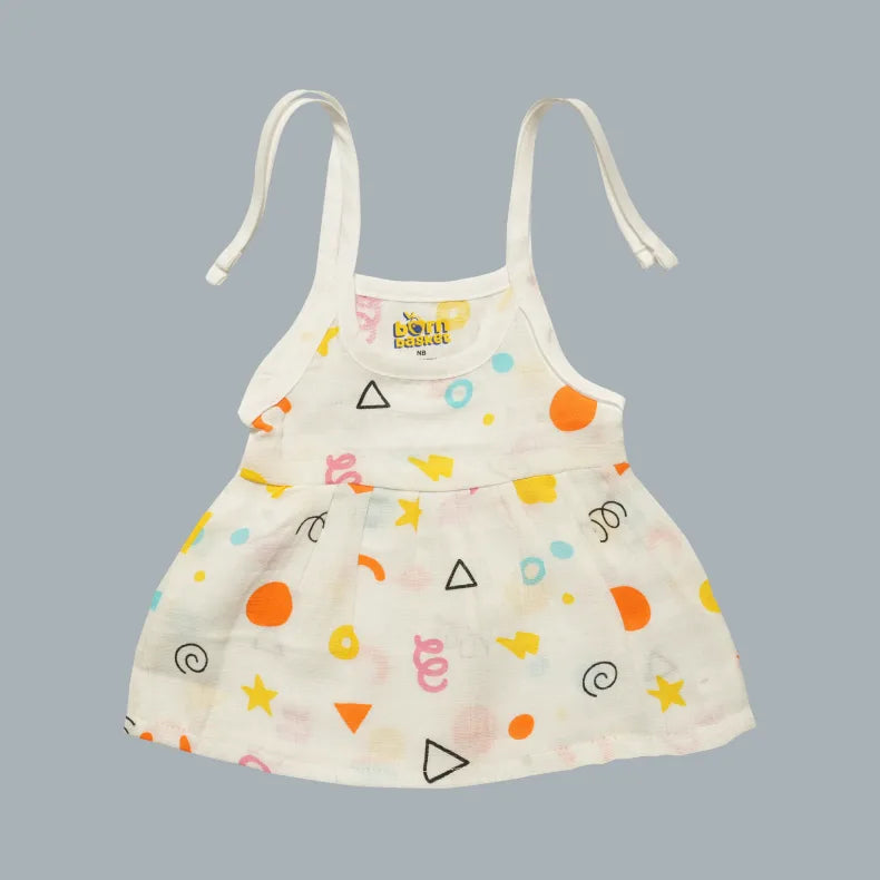Muslin Baby Frock Tie-Knot (0-0 Months)