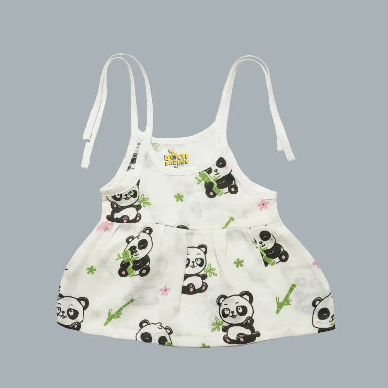 Muslin Baby Frock Tie-Knot (0-0 Months)