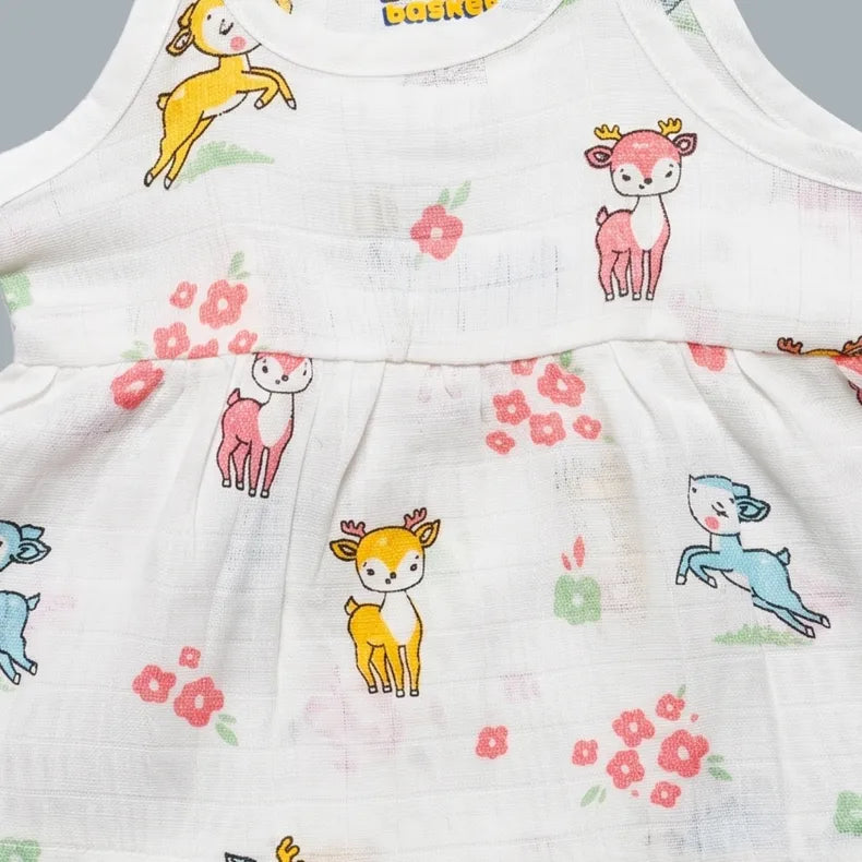 Muslin Baby Frock Tie-Knot (0-3 Months)