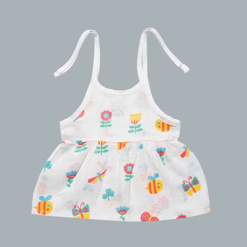 Muslin Baby Frock Tie-Knot (0-3 Months)