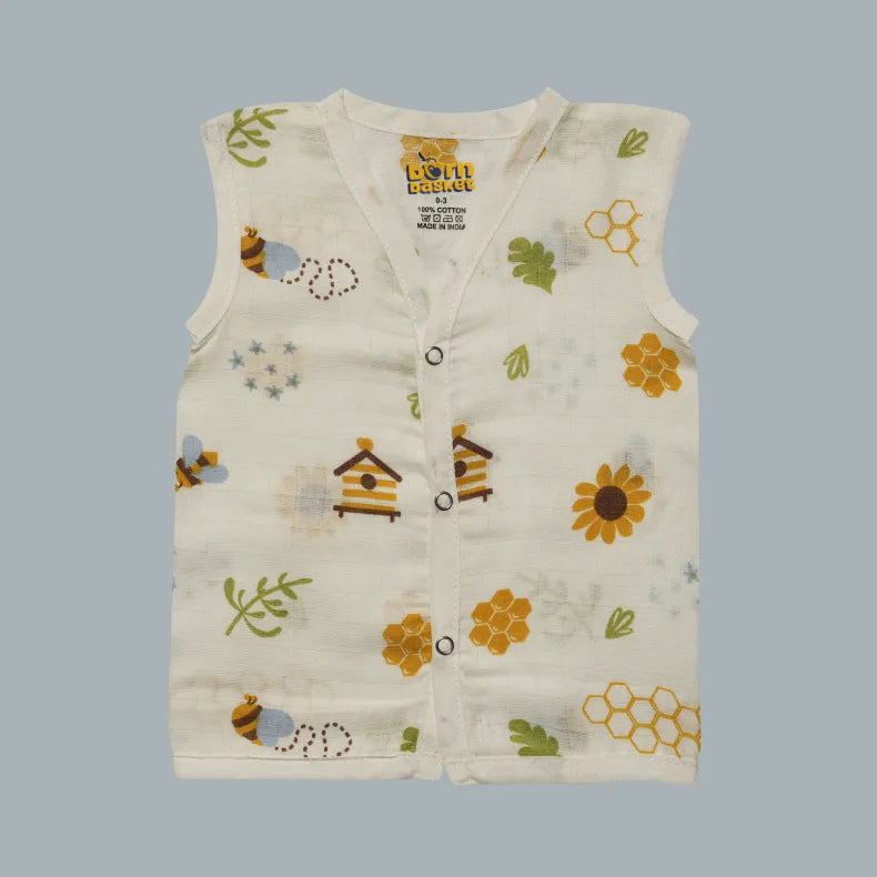 Muslin Jabla with Buttons (0-3 Months)