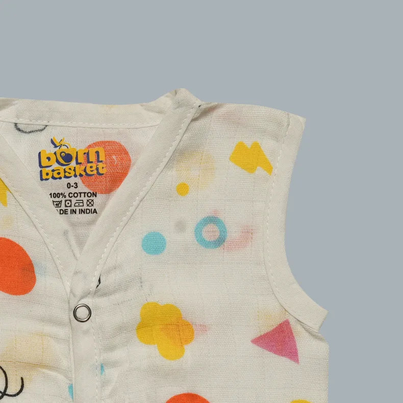 Muslin Jabla with Buttons (0-3 Months)