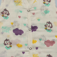 Muslin Jabla with Buttons (0-3 Months)