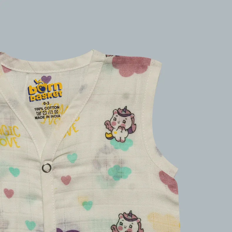 Muslin Jabla with Buttons (0-3 Months)
