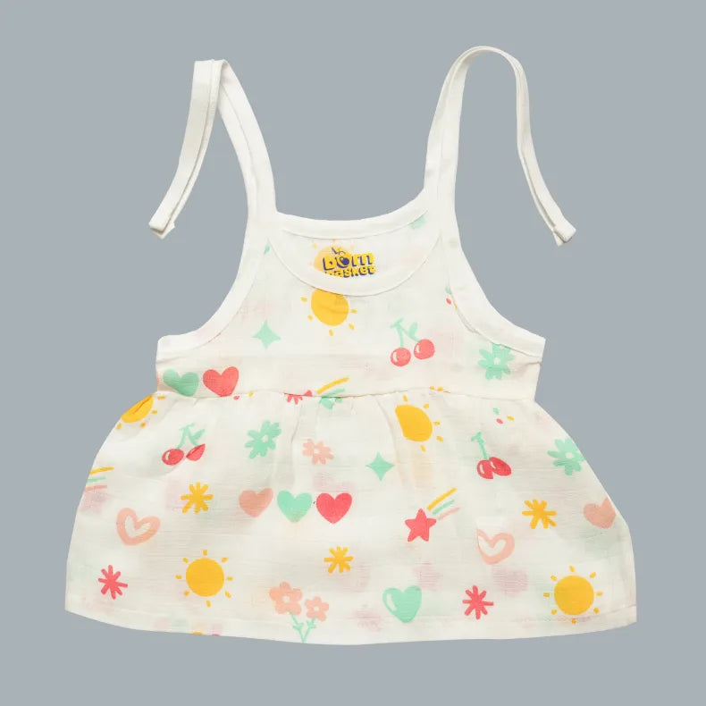 Muslin Baby Frock Tie-Knot (0-0 Months)