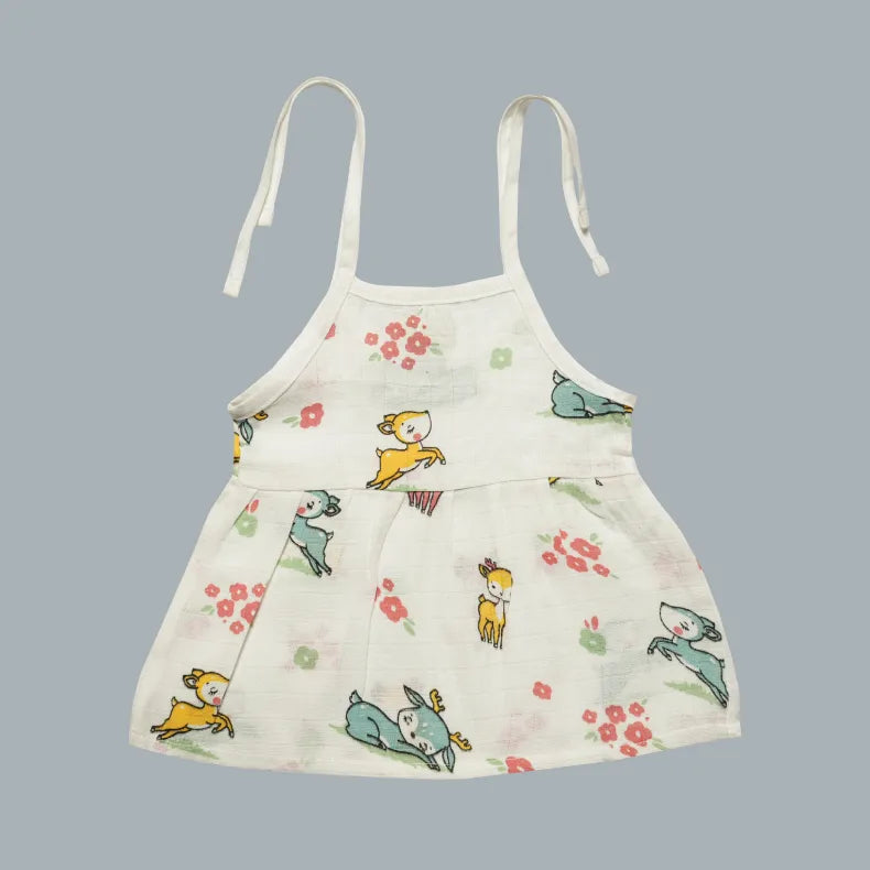 Muslin Baby Frock Tie-Knot (0-0 Months)